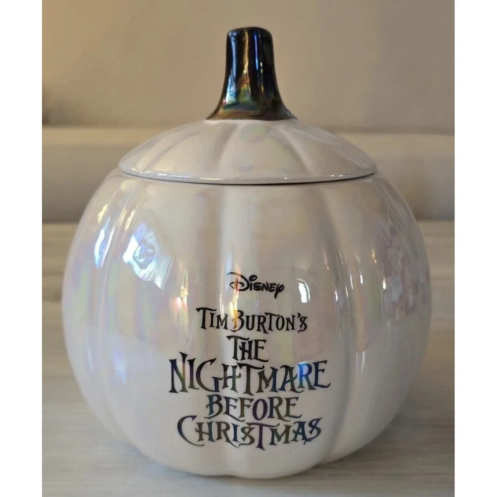 Disney Nightmare Before Christmas Jack Skellington Iridescent Pumpkin Cookie Jar